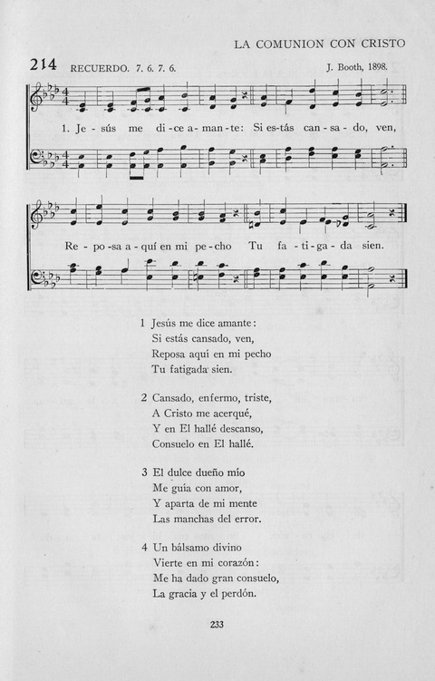 El Himnario para el uso de las Iglesias Evangelicas de Habla Espanola en Todo el Mundo page 233