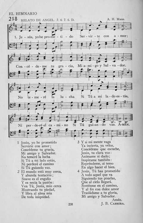 El Himnario para el uso de las Iglesias Evangelicas de Habla Espanola en Todo el Mundo page 238