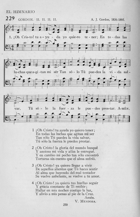 El Himnario para el uso de las Iglesias Evangelicas de Habla Espanola en Todo el Mundo page 250