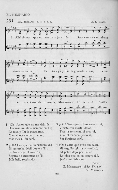 El Himnario para el uso de las Iglesias Evangelicas de Habla Espanola en Todo el Mundo page 252