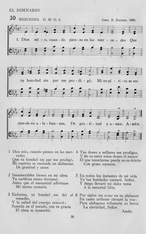 El Himnario para el uso de las Iglesias Evangelicas de Habla Espanola en Todo el Mundo page 30