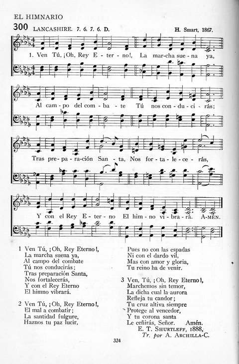 El Himnario para el uso de las Iglesias Evangelicas de Habla Espanola en Todo el Mundo page 324