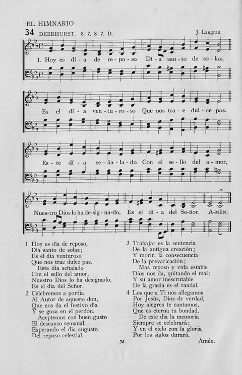 El Himnario para el uso de las Iglesias Evangelicas de Habla Espanola en Todo el Mundo page 34