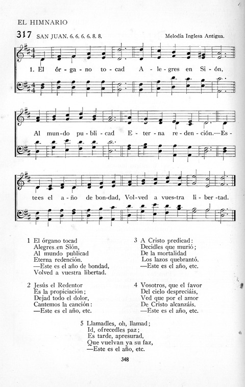 El Himnario para el uso de las Iglesias Evangelicas de Habla Espanola en Todo el Mundo page 348