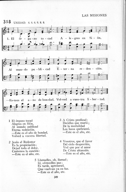 El Himnario para el uso de las Iglesias Evangelicas de Habla Espanola en Todo el Mundo page 349