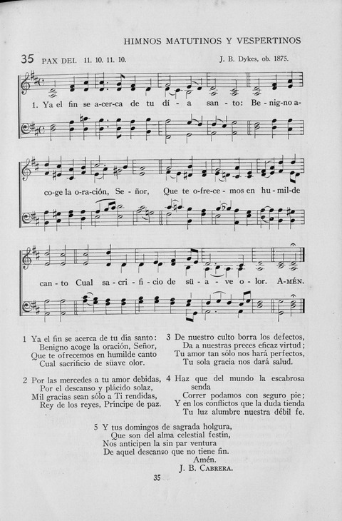 El Himnario para el uso de las Iglesias Evangelicas de Habla Espanola en Todo el Mundo page 35