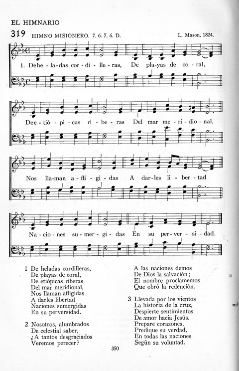 El Himnario para el uso de las Iglesias Evangelicas de Habla Espanola en Todo el Mundo page 350