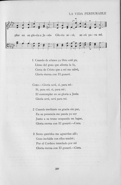 El Himnario para el uso de las Iglesias Evangelicas de Habla Espanola en Todo el Mundo page 389