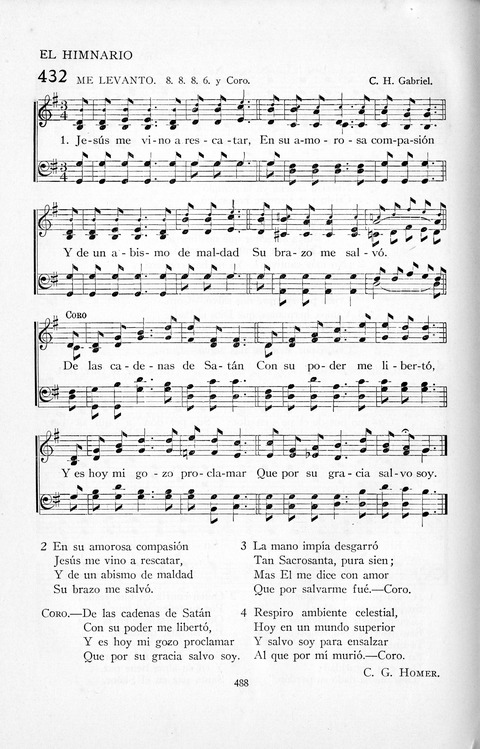 El Himnario para el uso de las Iglesias Evangelicas de Habla Espanola en Todo el Mundo page 489