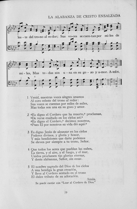 El Himnario para el uso de las Iglesias Evangelicas de Habla Espanola en Todo el Mundo page 59