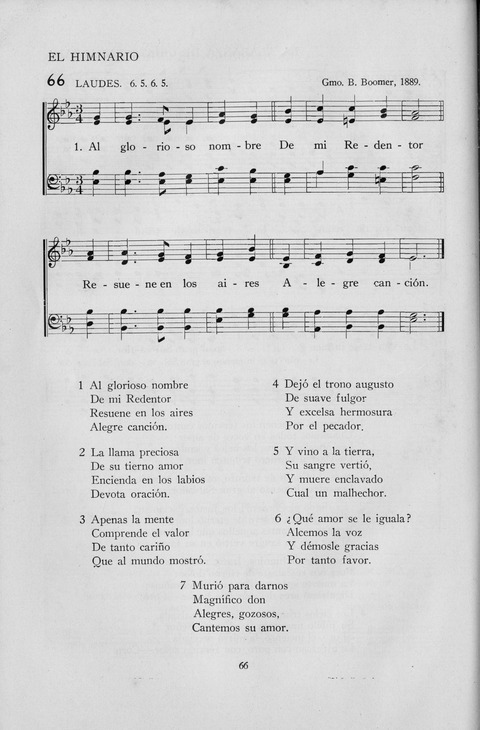 El Himnario para el uso de las Iglesias Evangelicas de Habla Espanola en Todo el Mundo page 66