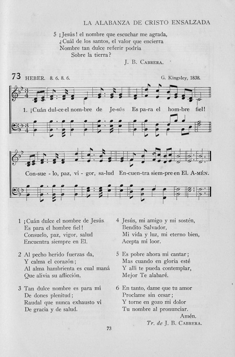 El Himnario para el uso de las Iglesias Evangelicas de Habla Espanola en Todo el Mundo page 73