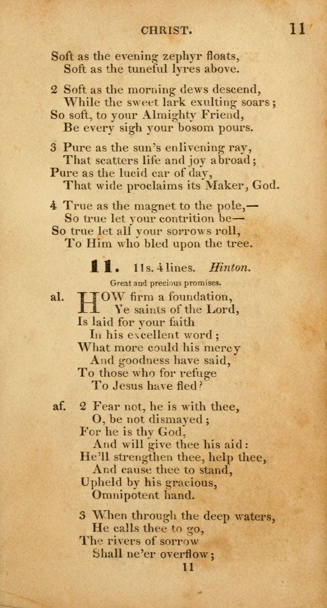 Evangelical Hymns: original and selected: designed for the use of families and private circles; for social prayer meetings, seasons of revival or oother occasions of special interest page 11