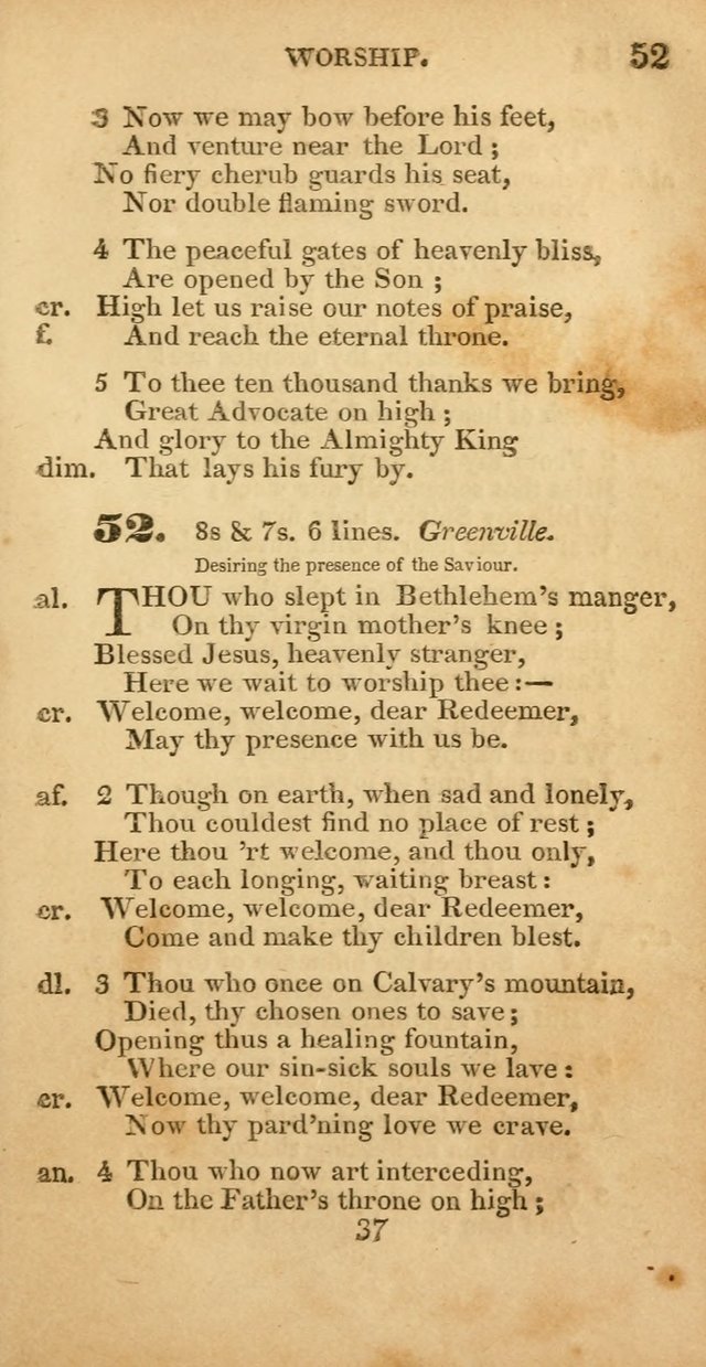 Evangelical Hymns: original and selected: designed for the use of families and private circles; for social prayer meetings, seasons of revival or oother occasions of special interest page 37