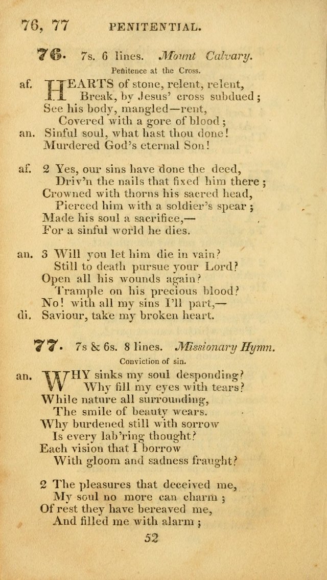 Evangelical Hymns: original and selected: designed for the use of families and private circles; for social prayer meetings, seasons of revival or oother occasions of special interest page 50