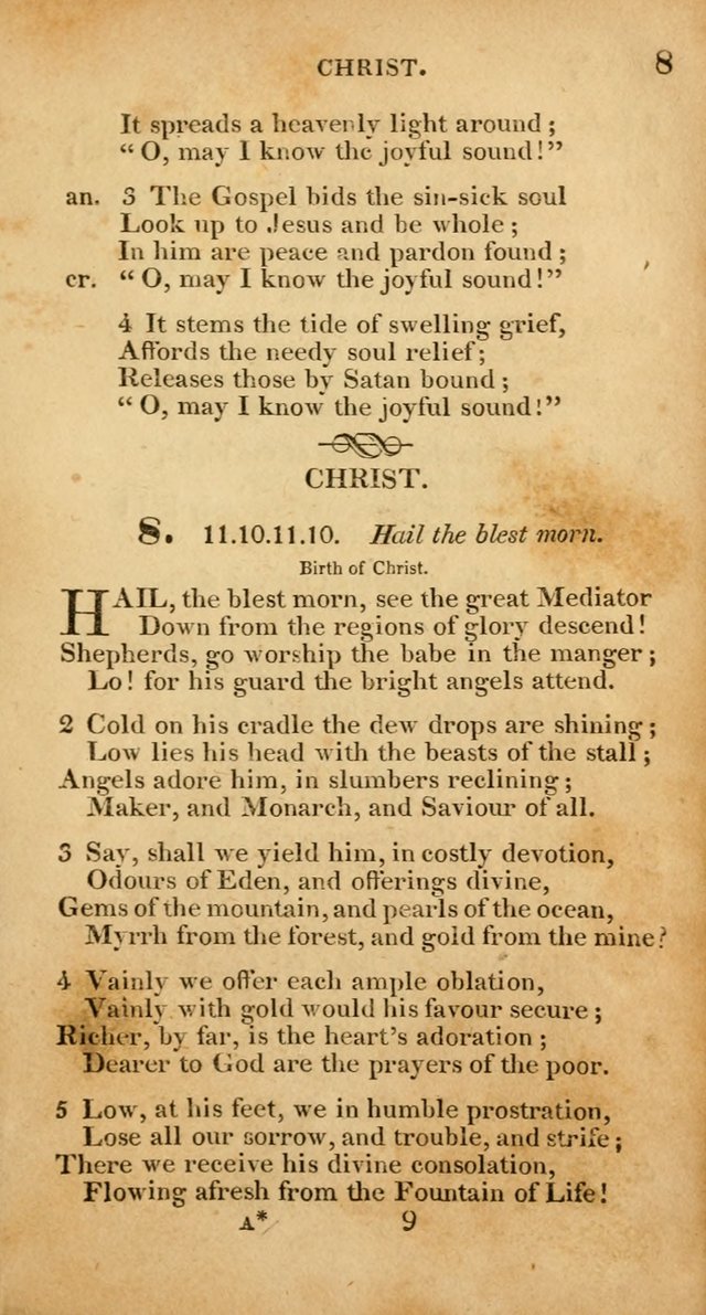 Evangelical Hymns: original and selected: designed for the use of families and private circles; for social prayer meetings, seasons of revival or oother occasions of special interest page 9