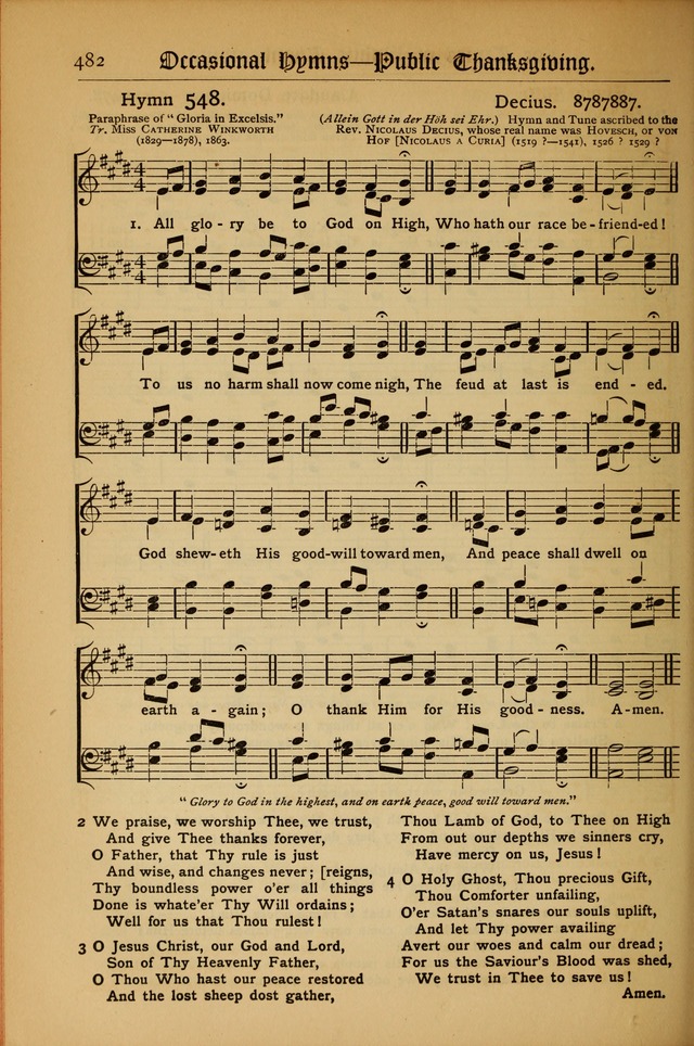 The Evangelical Hymnal with Tunes page 486