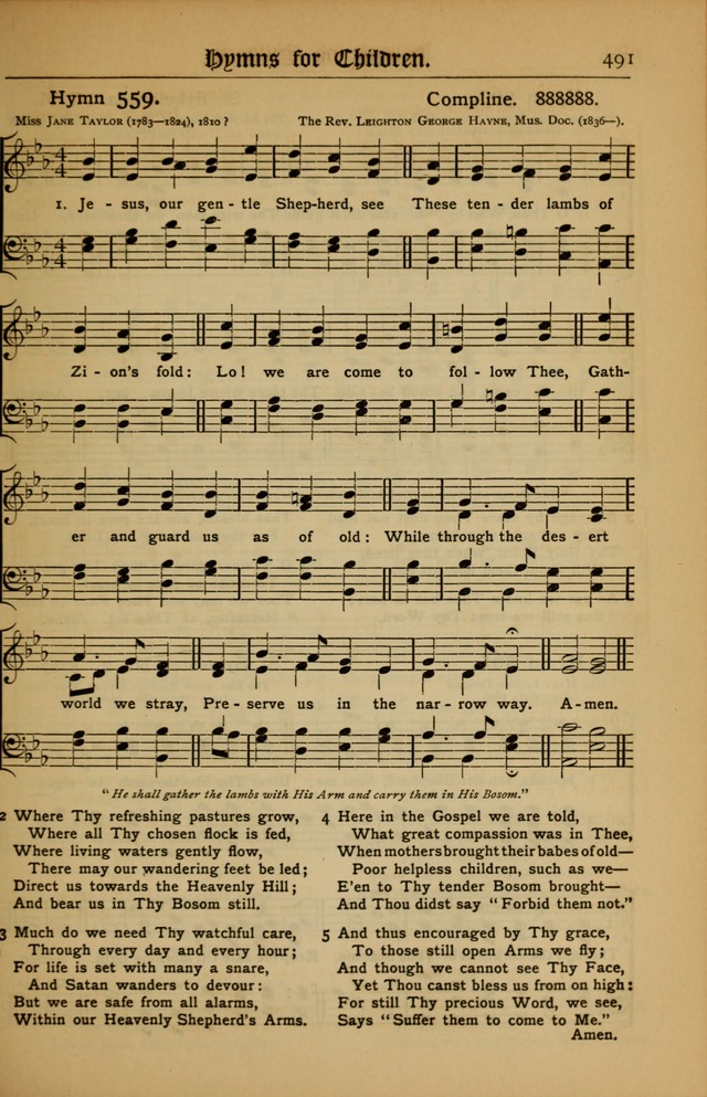 The Evangelical Hymnal with Tunes page 495