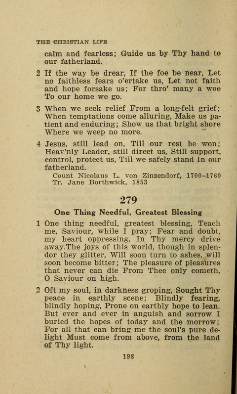 The Evangelical Hymnal. Text edition page 198