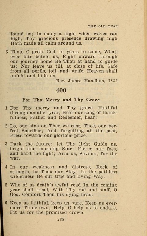 The Evangelical Hymnal. Text edition page 285