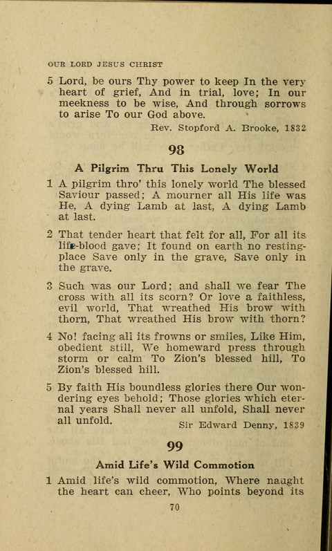 The Evangelical Hymnal. Text edition page 70