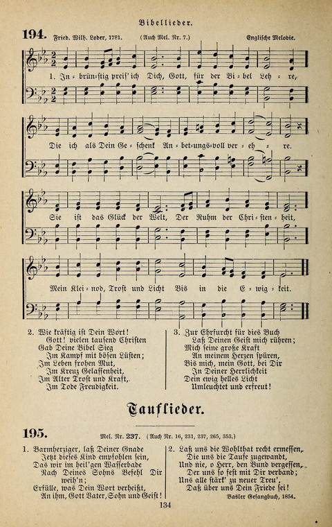 Evangelischer Liederschatz: eine Auswahl der bekanntesten Kernlieder für Sonntags-Schule, Vereine und Gottesdienste (2. Auflage) page 134