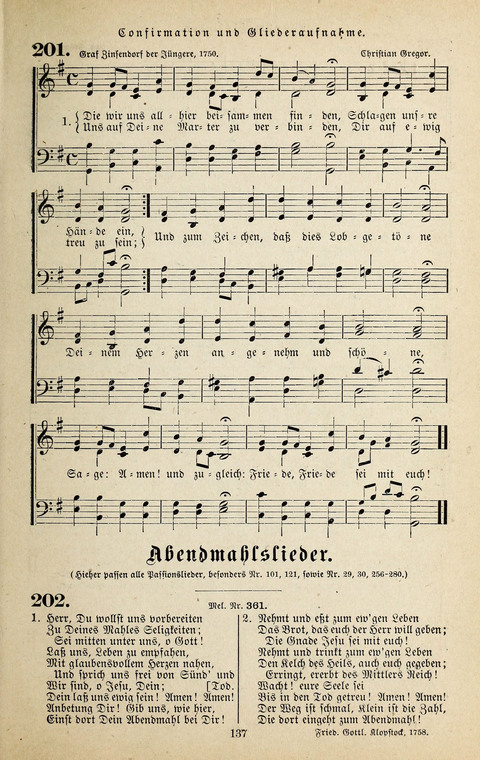 Evangelischer Liederschatz: eine Auswahl der bekanntesten Kernlieder für Sonntags-Schule, Vereine und Gottesdienste (2. Auflage) page 137