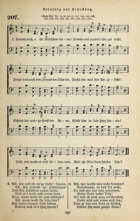 Evangelischer Liederschatz: eine Auswahl der bekanntesten Kernlieder für Sonntags-Schule, Vereine und Gottesdienste (2. Auflage) page 141