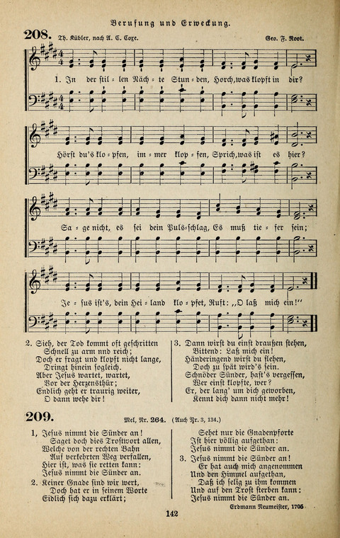 Evangelischer Liederschatz: eine Auswahl der bekanntesten Kernlieder für Sonntags-Schule, Vereine und Gottesdienste (2. Auflage) page 142