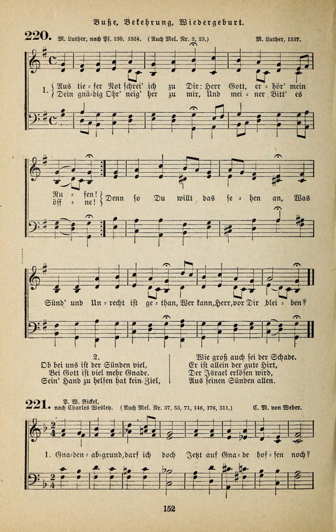 Evangelischer Liederschatz: eine Auswahl der bekanntesten Kernlieder für Sonntags-Schule, Vereine und Gottesdienste (2. Auflage) page 152