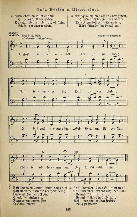 Evangelischer Liederschatz: eine Auswahl der bekanntesten Kernlieder für Sonntags-Schule, Vereine und Gottesdienste (2. Auflage) page 155