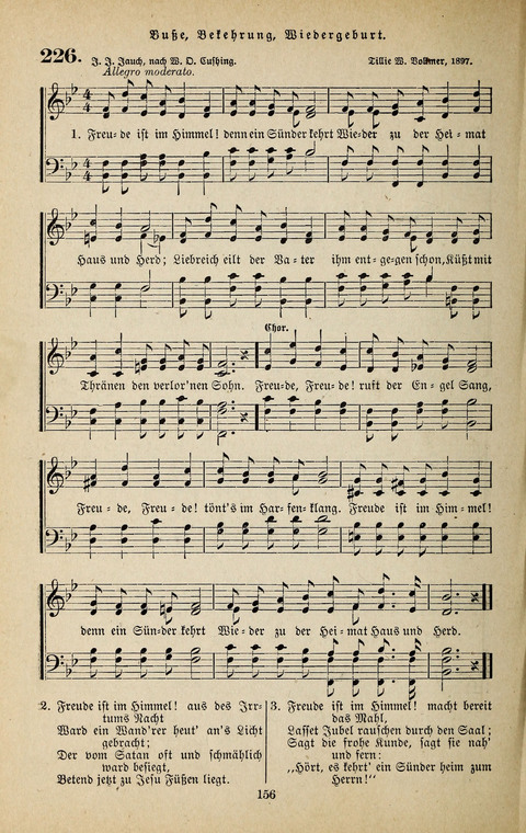 Evangelischer Liederschatz: eine Auswahl der bekanntesten Kernlieder für Sonntags-Schule, Vereine und Gottesdienste (2. Auflage) page 156