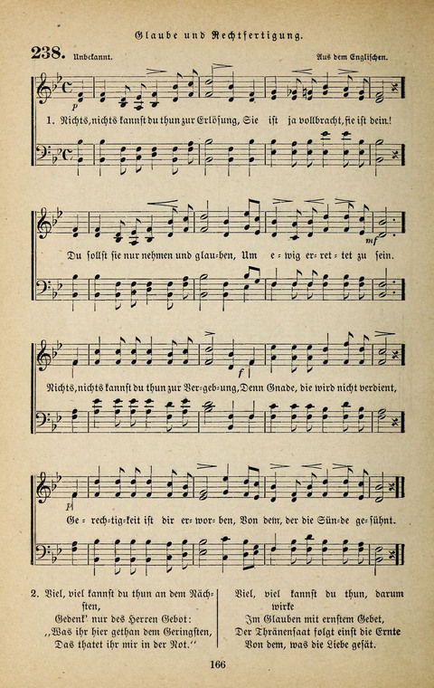 Evangelischer Liederschatz: eine Auswahl der bekanntesten Kernlieder für Sonntags-Schule, Vereine und Gottesdienste (2. Auflage) page 166