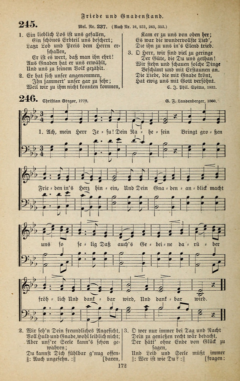 Evangelischer Liederschatz: eine Auswahl der bekanntesten Kernlieder für Sonntags-Schule, Vereine und Gottesdienste (2. Auflage) page 172
