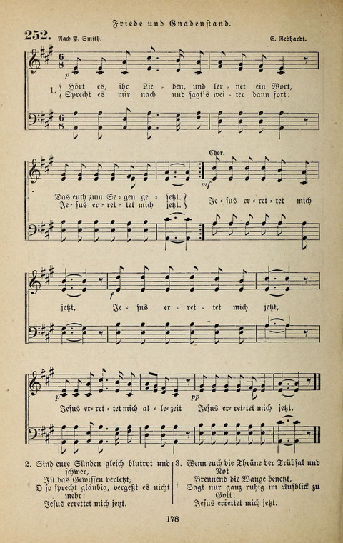 Evangelischer Liederschatz: eine Auswahl der bekanntesten Kernlieder für Sonntags-Schule, Vereine und Gottesdienste (2. Auflage) page 178