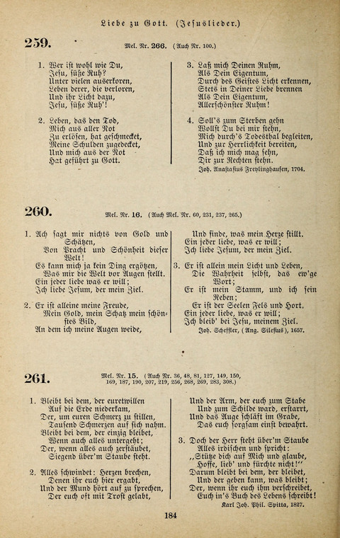 Evangelischer Liederschatz: eine Auswahl der bekanntesten Kernlieder für Sonntags-Schule, Vereine und Gottesdienste (2. Auflage) page 184
