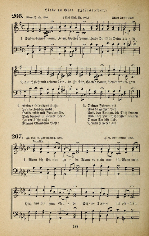 Evangelischer Liederschatz: eine Auswahl der bekanntesten Kernlieder für Sonntags-Schule, Vereine und Gottesdienste (2. Auflage) page 188