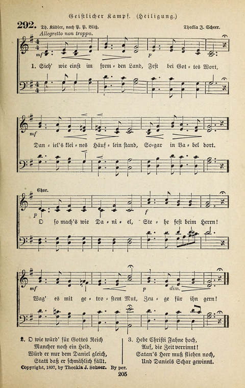 Evangelischer Liederschatz: eine Auswahl der bekanntesten Kernlieder für Sonntags-Schule, Vereine und Gottesdienste (2. Auflage) page 205
