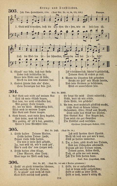 Evangelischer Liederschatz: eine Auswahl der bekanntesten Kernlieder für Sonntags-Schule, Vereine und Gottesdienste (2. Auflage) page 214