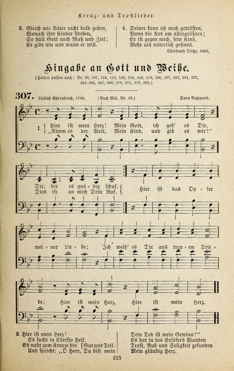 Evangelischer Liederschatz: eine Auswahl der bekanntesten Kernlieder für Sonntags-Schule, Vereine und Gottesdienste (2. Auflage) page 215
