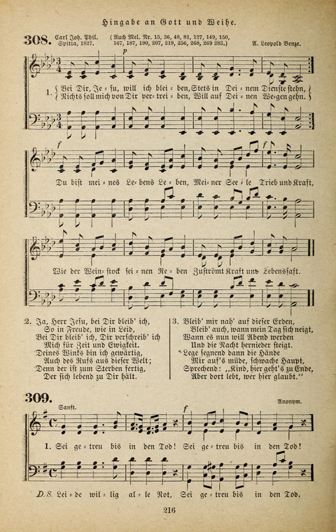Evangelischer Liederschatz: eine Auswahl der bekanntesten Kernlieder für Sonntags-Schule, Vereine und Gottesdienste (2. Auflage) page 216