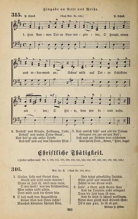 Evangelischer Liederschatz: eine Auswahl der bekanntesten Kernlieder für Sonntags-Schule, Vereine und Gottesdienste (2. Auflage) page 222