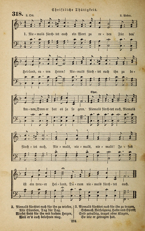 Evangelischer Liederschatz: eine Auswahl der bekanntesten Kernlieder für Sonntags-Schule, Vereine und Gottesdienste (2. Auflage) page 224