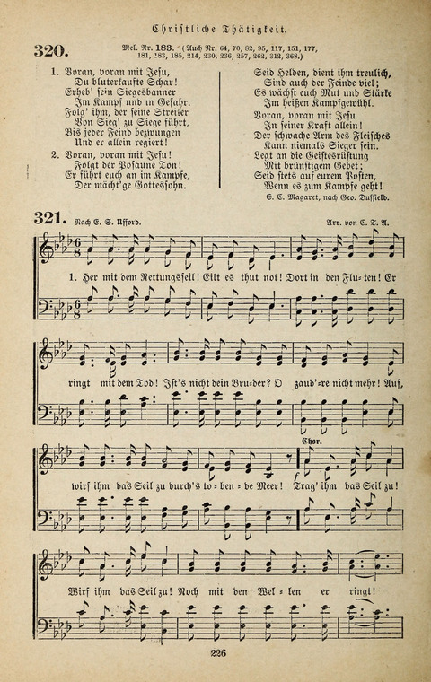 Evangelischer Liederschatz: eine Auswahl der bekanntesten Kernlieder für Sonntags-Schule, Vereine und Gottesdienste (2. Auflage) page 226