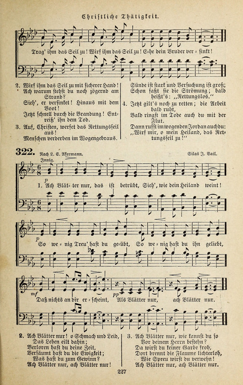 Evangelischer Liederschatz: eine Auswahl der bekanntesten Kernlieder für Sonntags-Schule, Vereine und Gottesdienste (2. Auflage) page 227