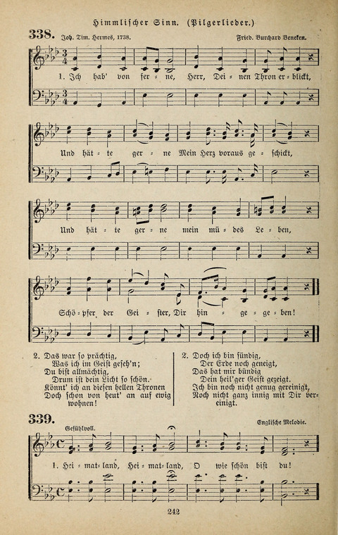 Evangelischer Liederschatz: eine Auswahl der bekanntesten Kernlieder für Sonntags-Schule, Vereine und Gottesdienste (2. Auflage) page 242