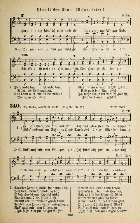 Evangelischer Liederschatz: eine Auswahl der bekanntesten Kernlieder für Sonntags-Schule, Vereine und Gottesdienste (2. Auflage) page 243