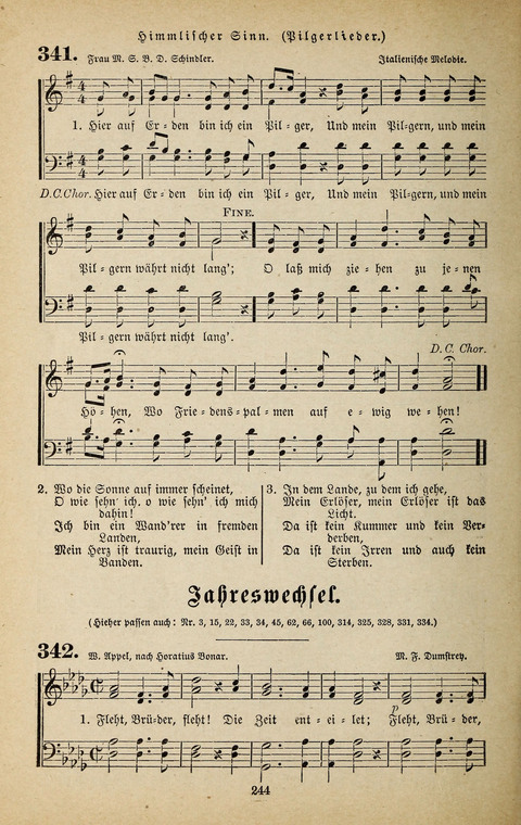 Evangelischer Liederschatz: eine Auswahl der bekanntesten Kernlieder für Sonntags-Schule, Vereine und Gottesdienste (2. Auflage) page 244