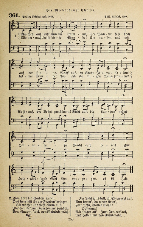 Evangelischer Liederschatz: eine Auswahl der bekanntesten Kernlieder für Sonntags-Schule, Vereine und Gottesdienste (2. Auflage) page 253