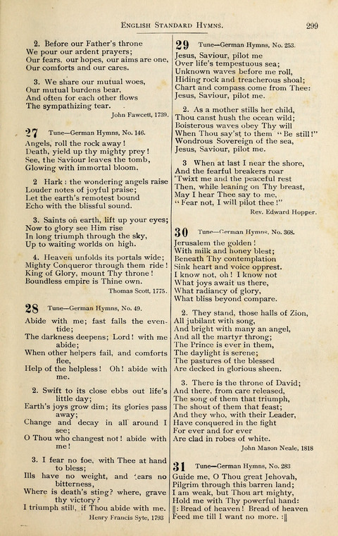Evangelischer Liederschatz: eine Auswahl der bekanntesten Kernlieder für Sonntags-Schule, Vereine und Gottesdienste (2. Auflage) page 299